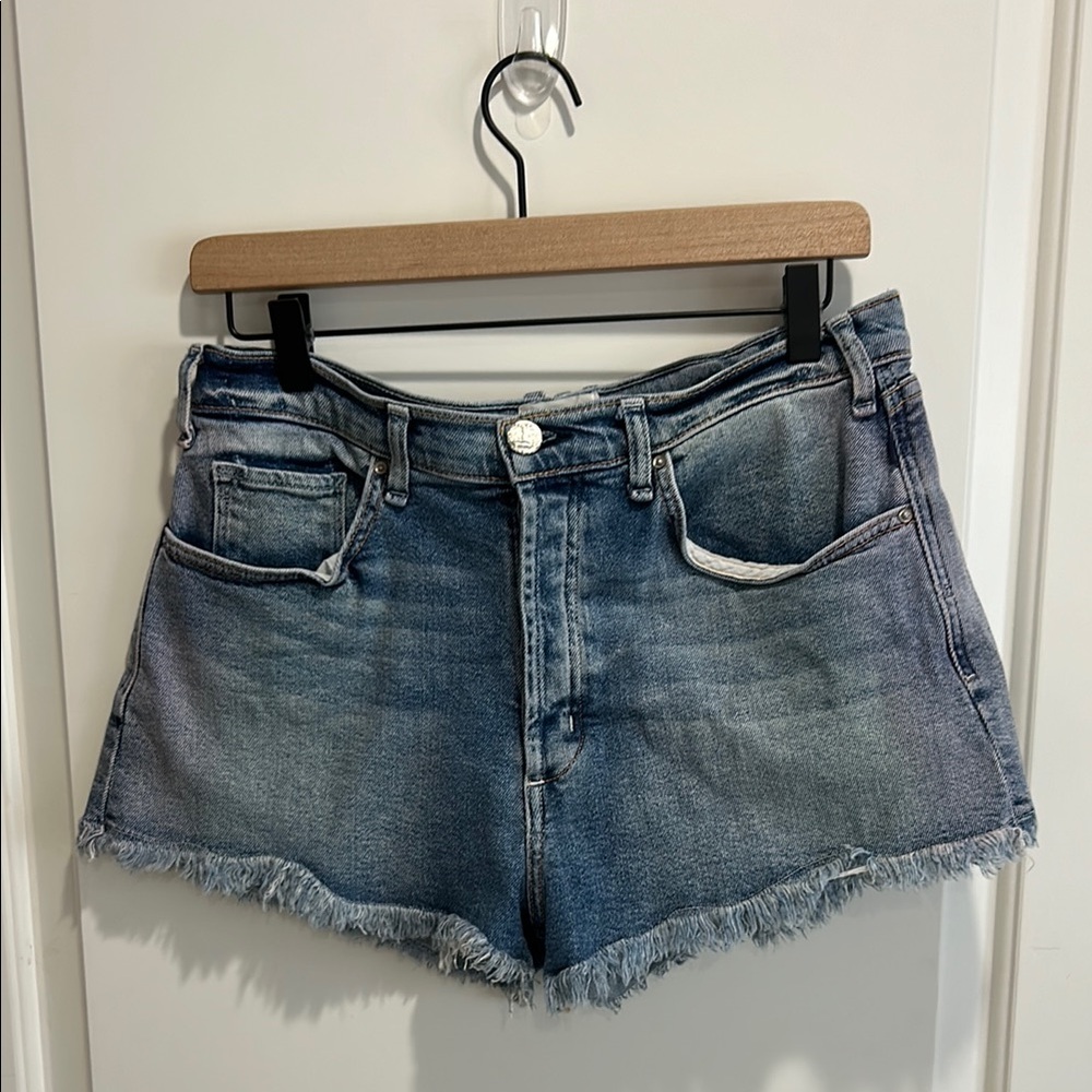 McGuire High Waisted Georgia May Rainbow Washed Denim Shorts